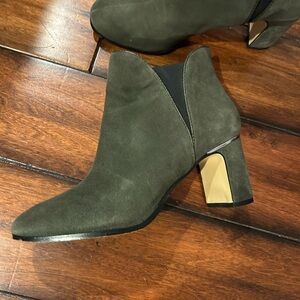 White House Black Market Dark Green Ankle Booties